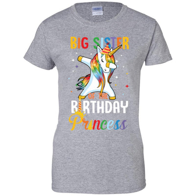 Proud Big Sister Of A Birthday Princess Unicorn Dab-T-Shirt & Hoodie-Women's T-Shirt-Sport Grey