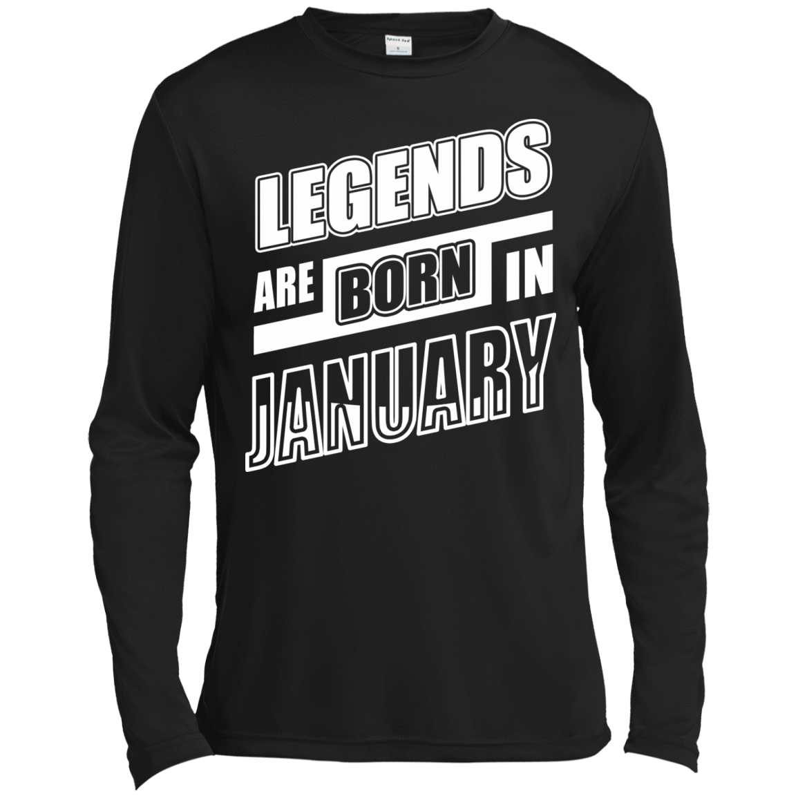 Legends are born in JANUARY-T-Shirt & Hoodie-Long Sleeve T-Shirt-Black