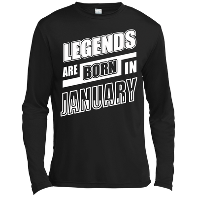 Legends are born in JANUARY-T-Shirt & Hoodie-Long Sleeve T-Shirt-Black