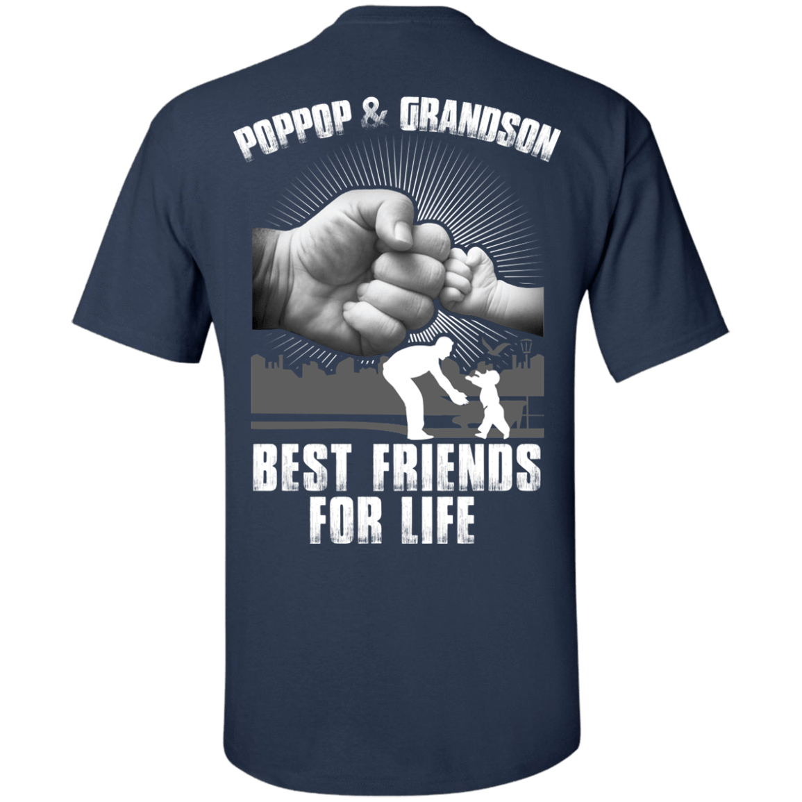 Poppop And Grandson Best Friends For Life-T-Shirt & Hoodie-Classic T-Shirt-Navy
