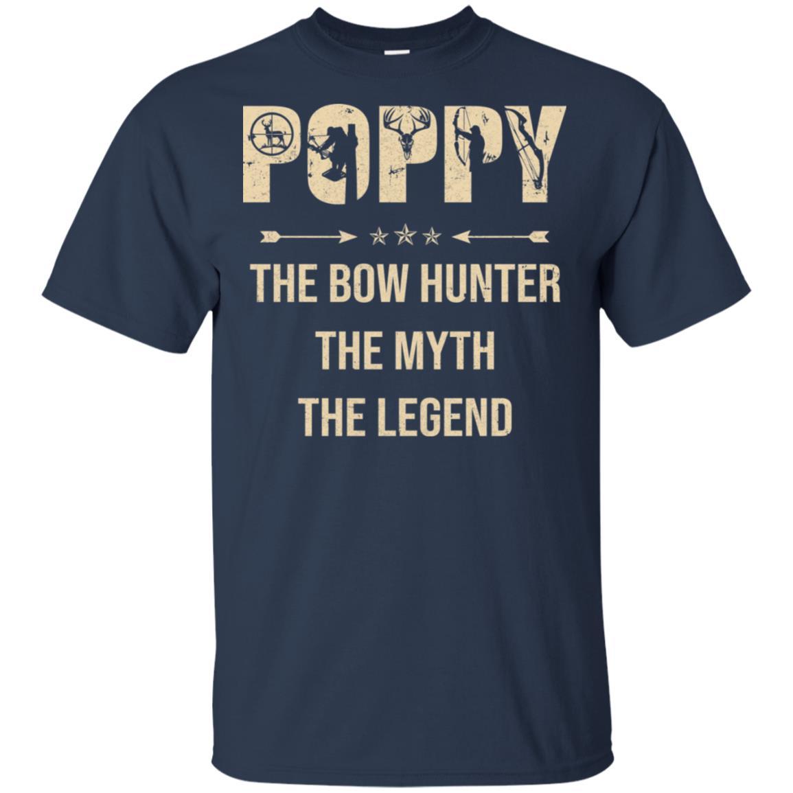 Poppy The Bow Hunter The Myth The Legend Funny Hunting-T-Shirt & Hoodie-Classic T-Shirt-Navy