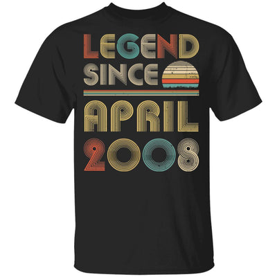 Legend Since April 2008 Vintage 13th Birthday Gifts Youth-Youth Shirt-Youth T-Shirt-Black