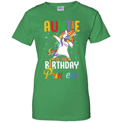 Auntie Of The Birthday Girl Dabbing Unicorn Party-T-Shirt & Hoodie-Women's T-Shirt-Irish Green