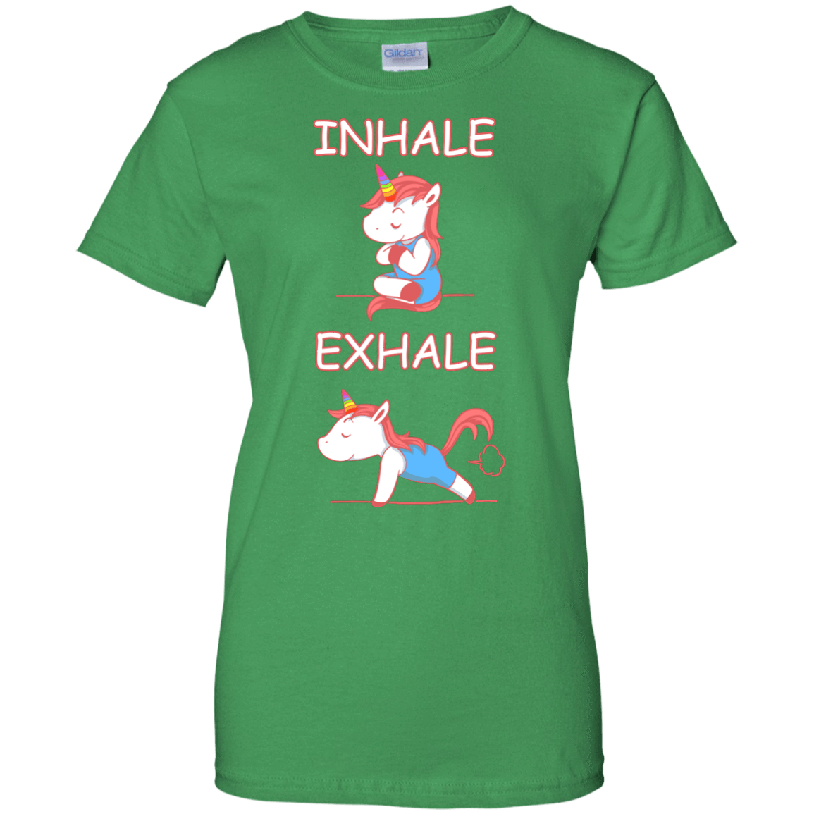 Yoga Unicorn Inhale Exhale-T-Shirt & Hoodie-Women's T-Shirt-Irish Green