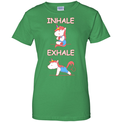 Yoga Unicorn Inhale Exhale-T-Shirt & Hoodie-Women's T-Shirt-Irish Green
