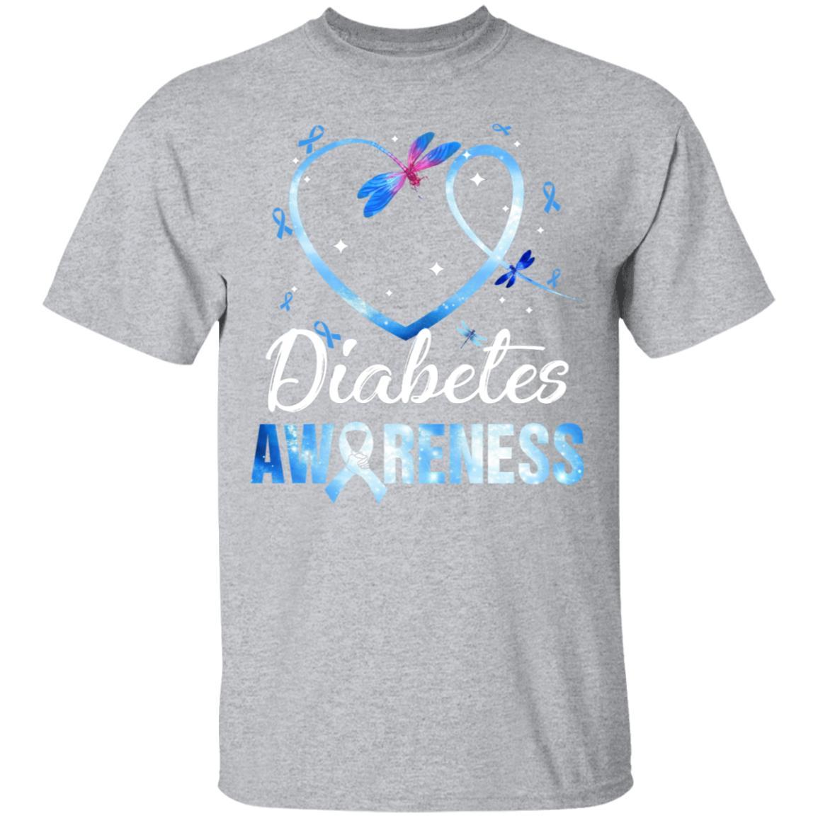 Dragonfly Diabetes Awareness-T-Shirt & Hoodie-Classic T-Shirt-Sport Grey
