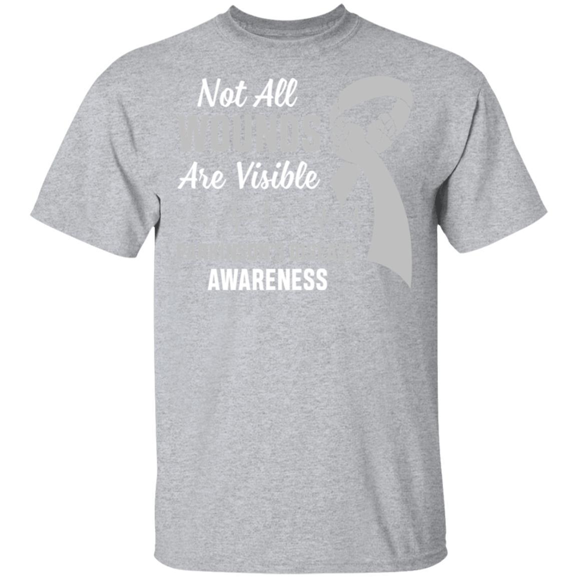 Parkinson's Disease Awareness Not All Wounds Are Visible-T-Shirt & Hoodie-Classic T-Shirt-Sport Grey