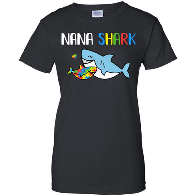 Nana Shark Support Autism Awareness For Grandchild-T-Shirt & Hoodie-Women's T-Shirt-Black