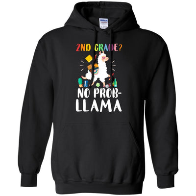2nd Grade No Prob Llama Funny First Day Of School-T-Shirt & Hoodie-Pullover Hoodie-Black