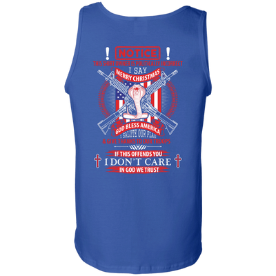 I Am Politically Incorrect I Say Merry Christmas God Bless America-T-Shirt & Hoodie-Unisex Tank-Royal