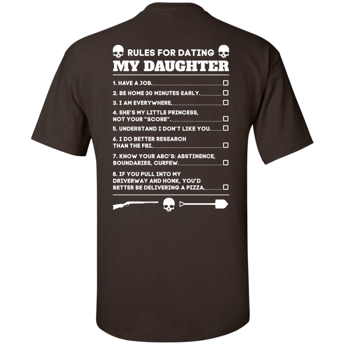 Rules For Dating My Daughter Funny-T-Shirt & Hoodie-Classic T-Shirt-Dark Chocolate