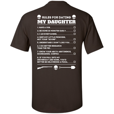 Rules For Dating My Daughter Funny-T-Shirt & Hoodie-Classic T-Shirt-Dark Chocolate