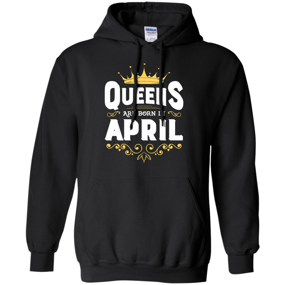 Queens Are Born In April-T-Shirt & Hoodie-Pullover Hoodie-Black