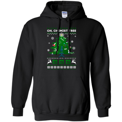 Oh Chemistry Tree Science Christmas Ugly Sweater Gift-T-Shirt & Hoodie-Pullover Hoodie-Black