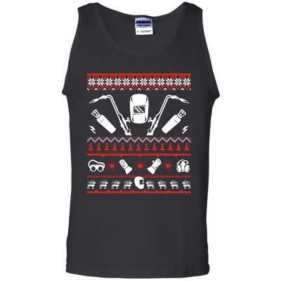 Welder Christmas Sweater-T-Shirt & Hoodie-Unisex Tank-Black
