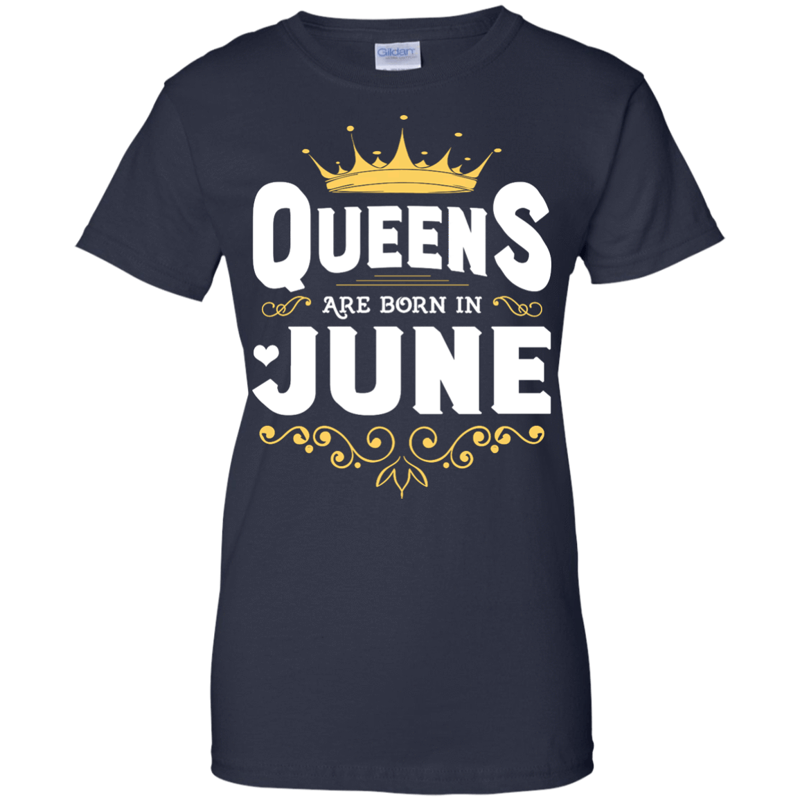 Queens Are Born In June-T-Shirt & Hoodie-Women's T-Shirt-Navy