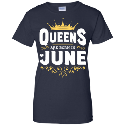 Queens Are Born In June-T-Shirt & Hoodie-Women's T-Shirt-Navy