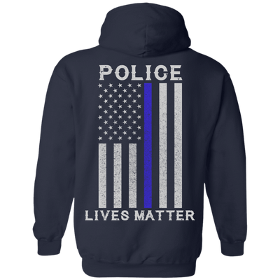 Police Lives Matter Thin Blue Line-T-Shirt & Hoodie-Pullover Hoodie-Navy