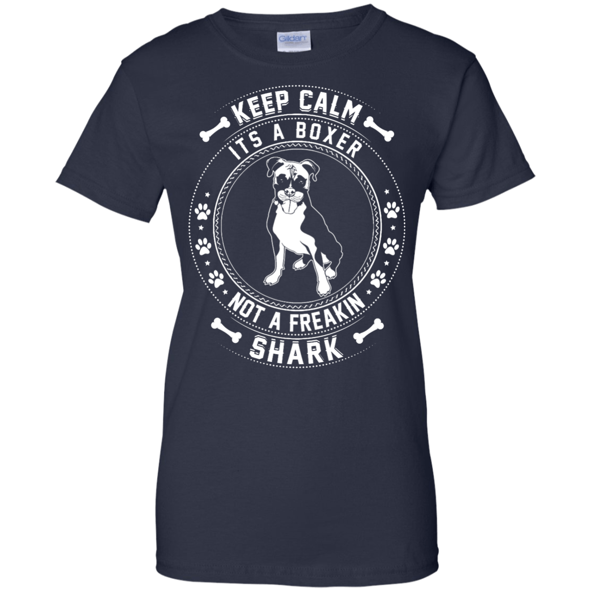 Keep Calm It's A Boxer Not A Freaking Shark-T-Shirt & Hoodie-Women's T-Shirt-Navy