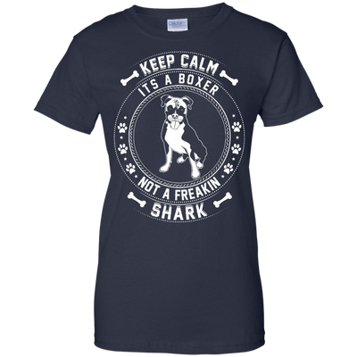 Keep Calm It's A Boxer Not A Freaking Shark-T-Shirt & Hoodie-Women's T-Shirt-Navy