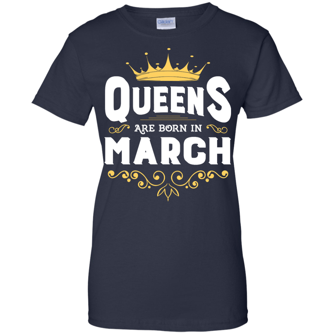 Queens Are Born In March-T-Shirt & Hoodie-Women's T-Shirt-Navy