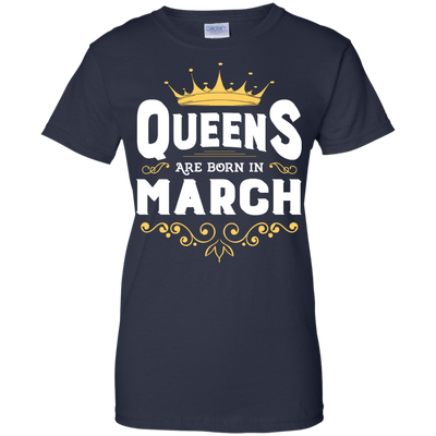 Queens Are Born In March-T-Shirt & Hoodie-Women's T-Shirt-Navy