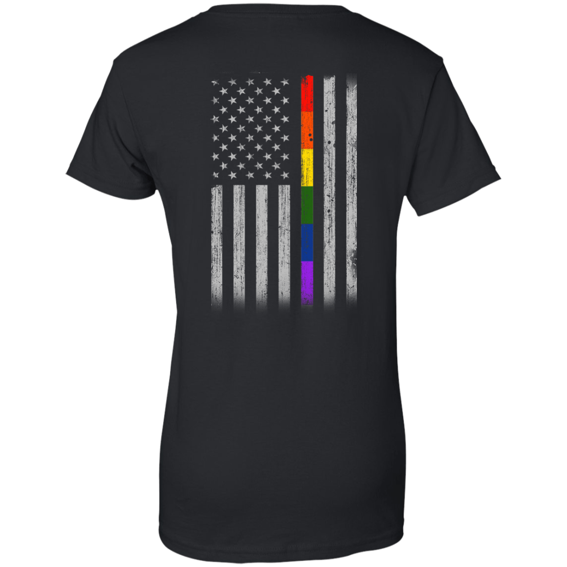 Rainbow Lesbian Gay Pride LGBT America Flag-T-Shirt & Hoodie-Women's T-Shirt-Black