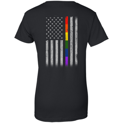 Rainbow Lesbian Gay Pride LGBT America Flag-T-Shirt & Hoodie-Women's T-Shirt-Black