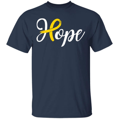 Childhood Cancer Awareness Gold Ribbon Hope-T-Shirt & Hoodie-Classic T-Shirt-Navy