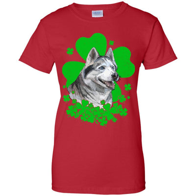 Siberian Husky St. Patrick's Day Clovers-T-Shirt & Hoodie-Women's T-Shirt-Red