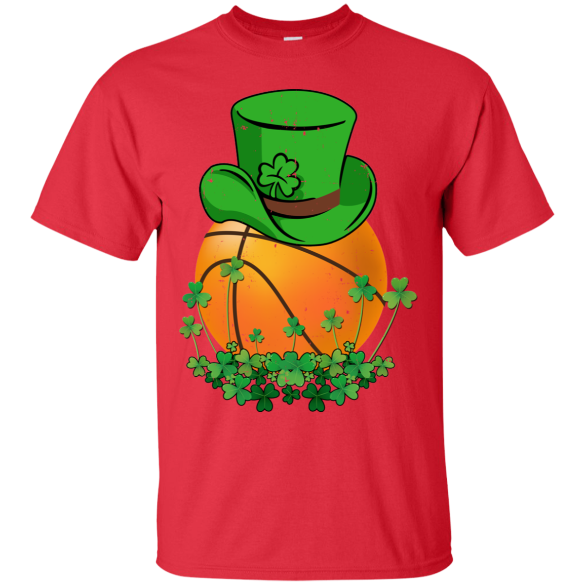Shamrock Basketball Leprechaun St Patricks Day-T-Shirt & Hoodie-Classic T-Shirt-Red