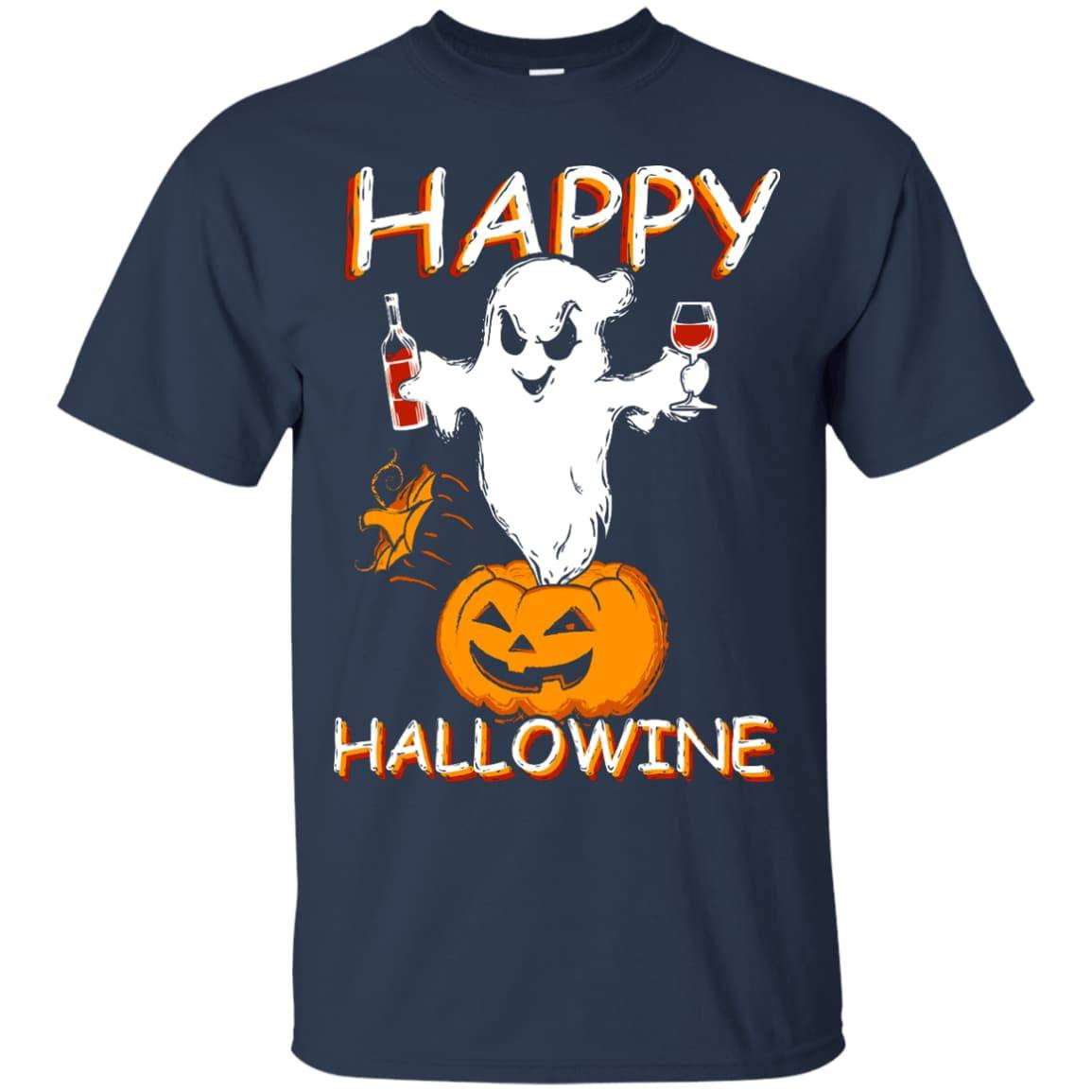Happy Hallowine - Halloween Wine-T-Shirt & Hoodie-Classic T-Shirt-Navy