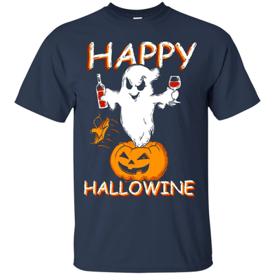 Happy Hallowine - Halloween Wine-T-Shirt & Hoodie-Classic T-Shirt-Navy