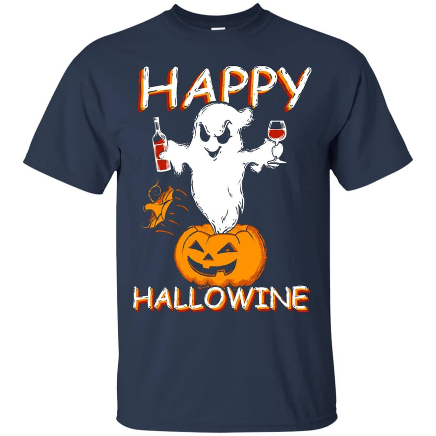 Happy Hallowine - Halloween Wine-T-Shirt & Hoodie-Classic T-Shirt-Navy