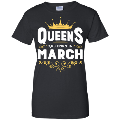 Queens Are Born In March-T-Shirt & Hoodie-Women's T-Shirt-Black