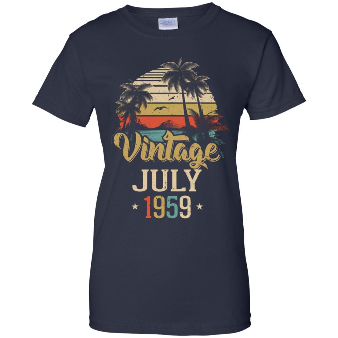 Retro Classic Vintage July 1959 62th Birthday Gift-T-Shirt & Hoodie-Women's T-Shirt-Navy