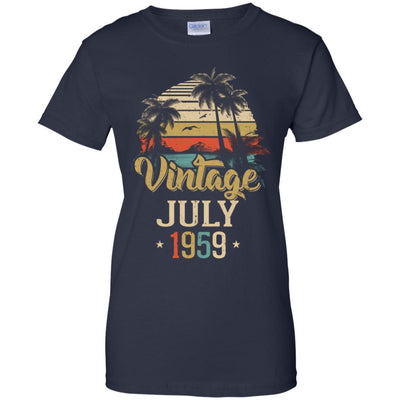 Retro Classic Vintage July 1959 62th Birthday Gift-T-Shirt & Hoodie-Women's T-Shirt-Navy