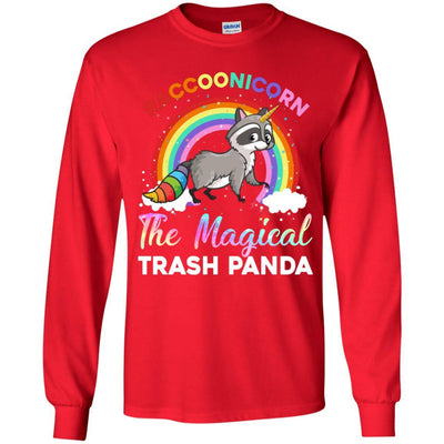 Racoonicorn Raccoon Unicorn Trash Panda For Kid Girls Youth-Youth Shirt-Youth Long Sleeve T-Shirt-Red