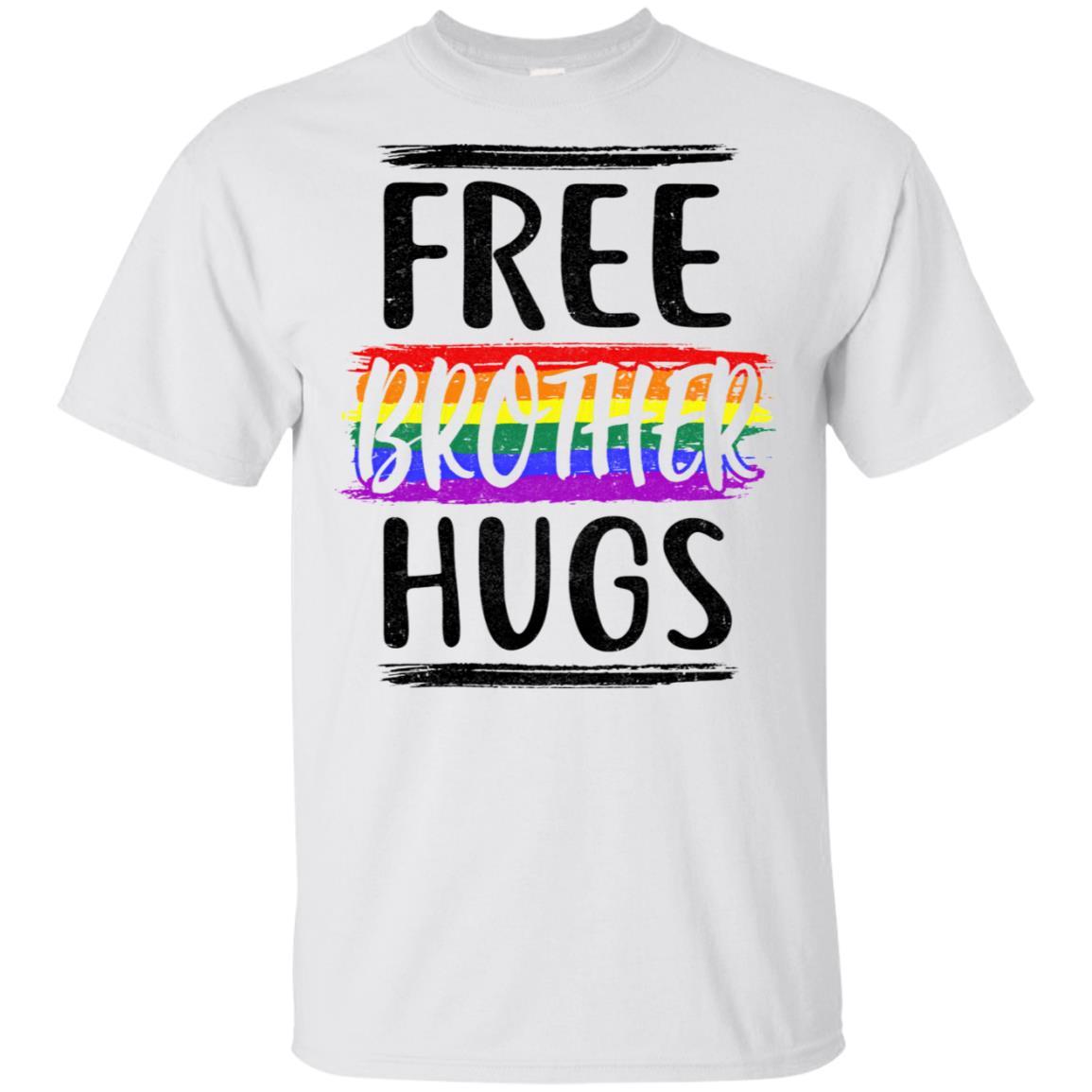 Free Brother Hugs Rainbow heart LGBT Pride Month