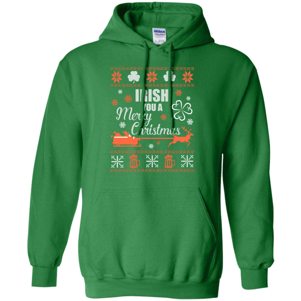 Irish You A Merry Chrristmas-T-Shirt & Hoodie-Pullover Hoodie-Irish Green