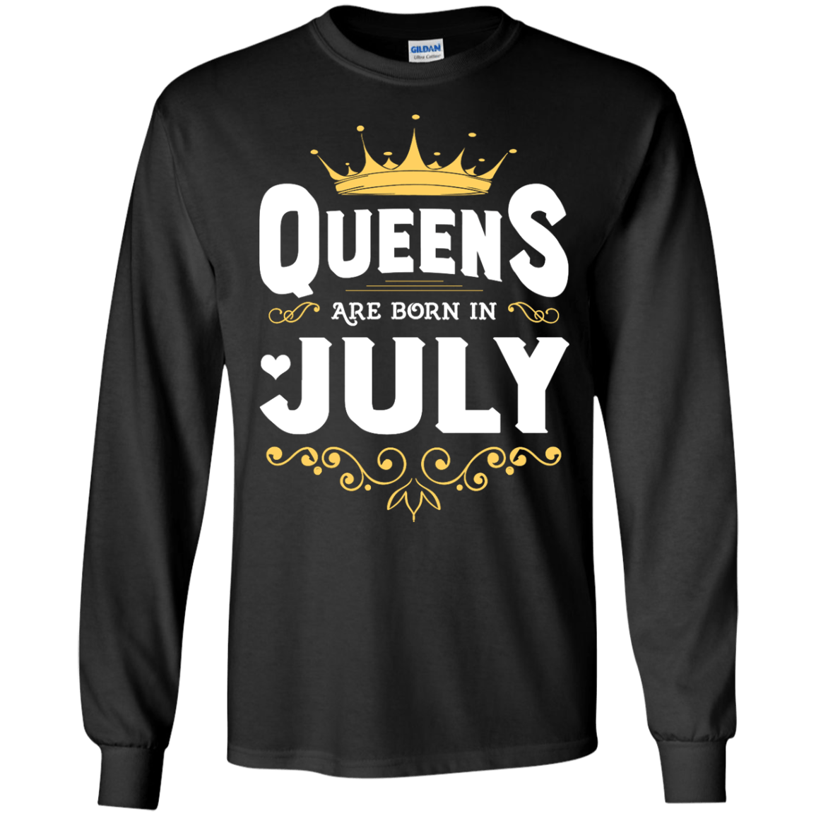 Queens Are Born In July-T-Shirt & Hoodie-Long Sleeve T-Shirt-Black