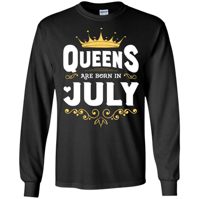 Queens Are Born In July-T-Shirt & Hoodie-Long Sleeve T-Shirt-Black