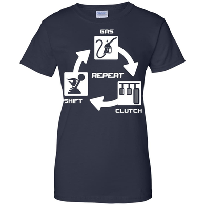 Gas Clutch Shift Repeat-T-Shirt & Hoodie-Women's T-Shirt-Navy