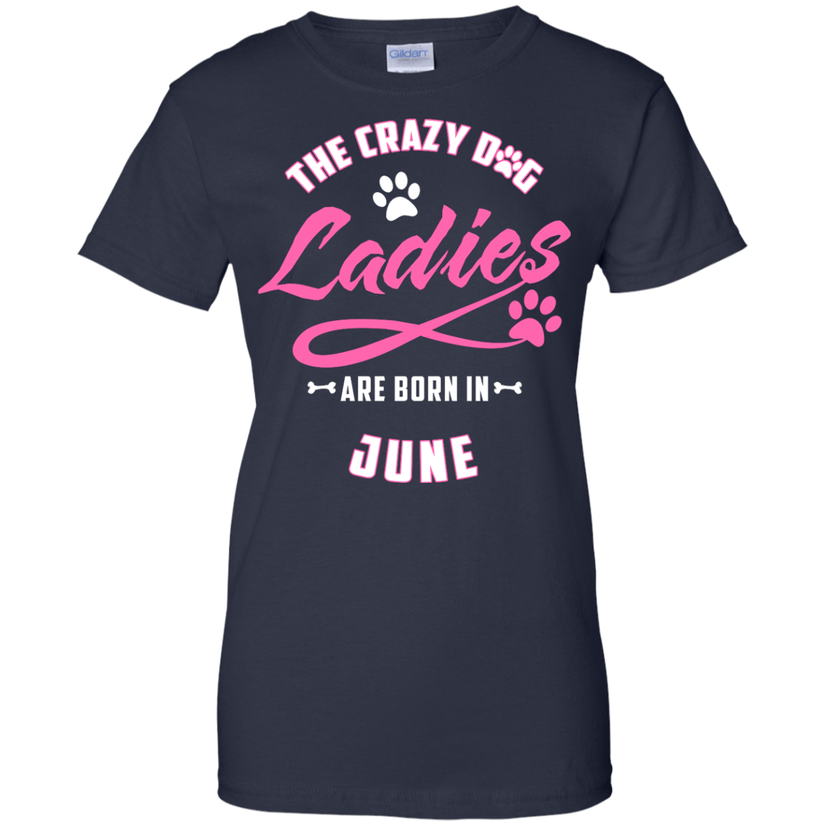 The Crazy Dog Ladies Are Born In June-T-Shirt & Hoodie-Women's T-Shirt-Navy