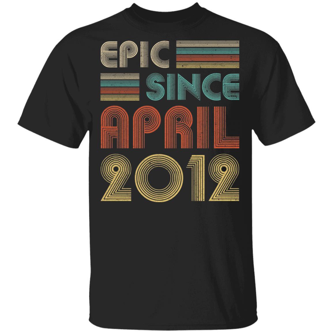 Epic Since April 2012 Vintage 9th Birthday Gifts Youth-Youth Shirt-Youth T-Shirt-Black