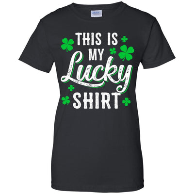 This Is My Lucky Shirt Irish Shamrocks St Patrick Day-T-Shirt & Hoodie-Women's T-Shirt-Black