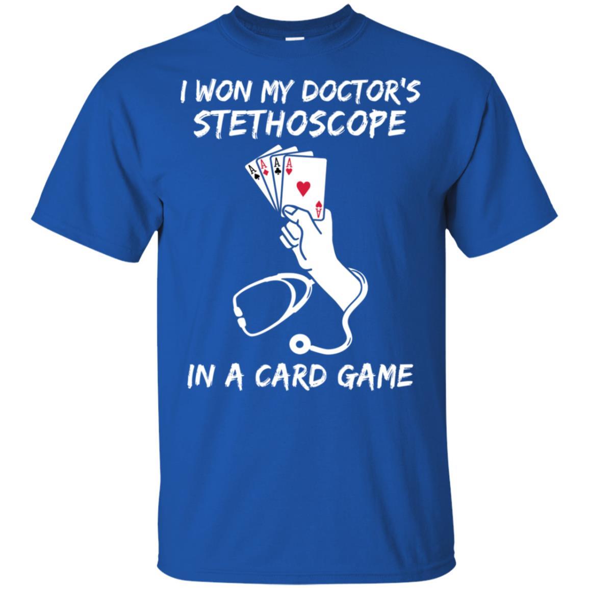 I Won My Doctor's Stethoscope Card Game Nurses Playing Cards-T-Shirt & Hoodie-Classic T-Shirt-Royal