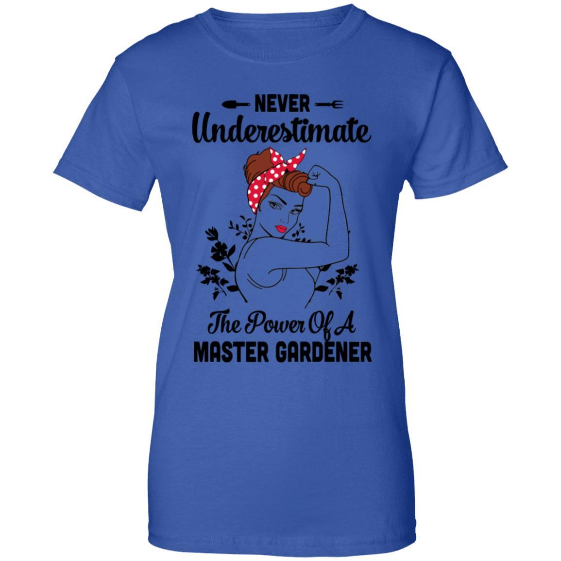 Never Underestimate Master Gardener Funny-T-Shirt & Tank Top-Women's T-Shirt-Royal