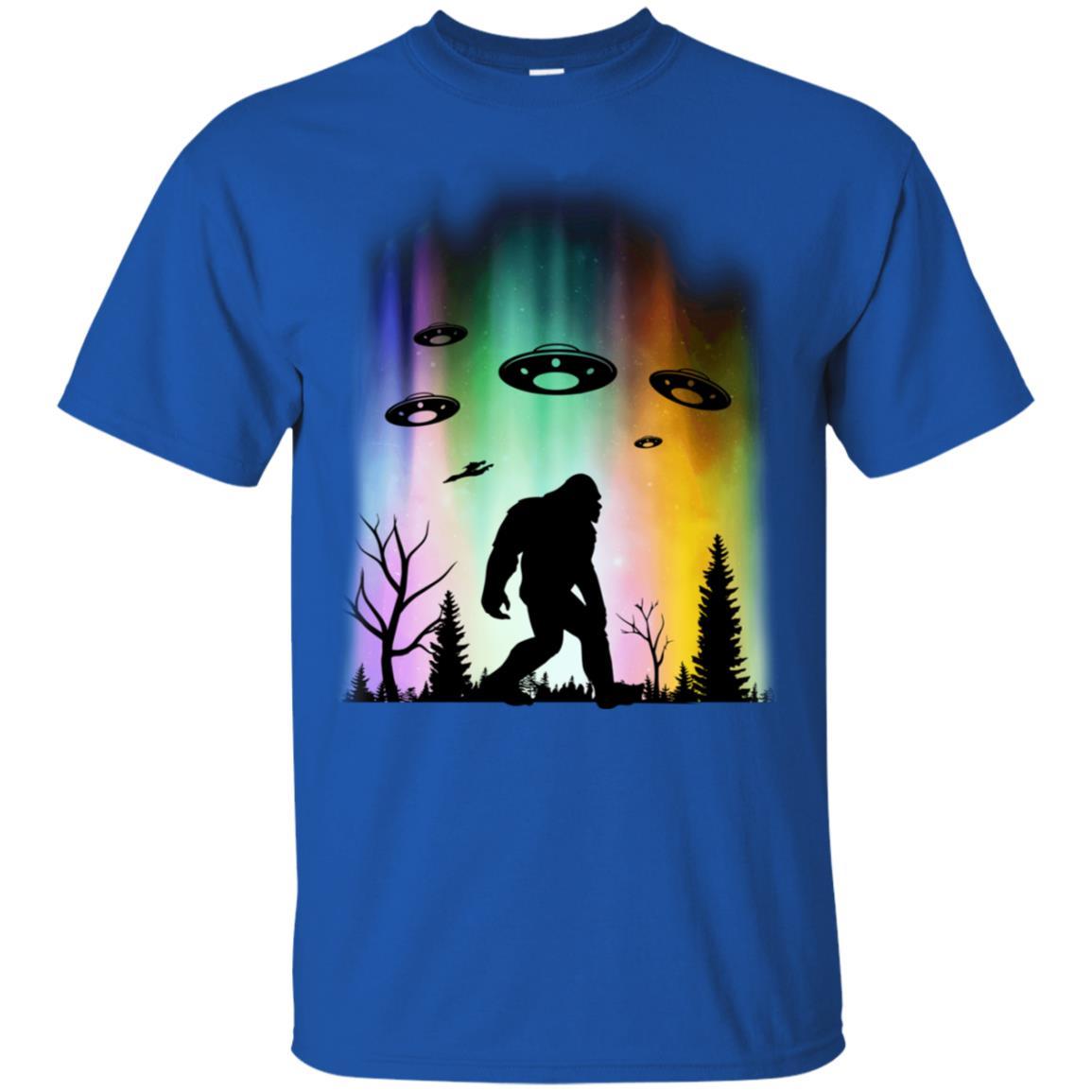 Bigfoot UFO Abduction Northern Lights Believing Gifts-T-Shirt & Hoodie-Classic T-Shirt-Royal