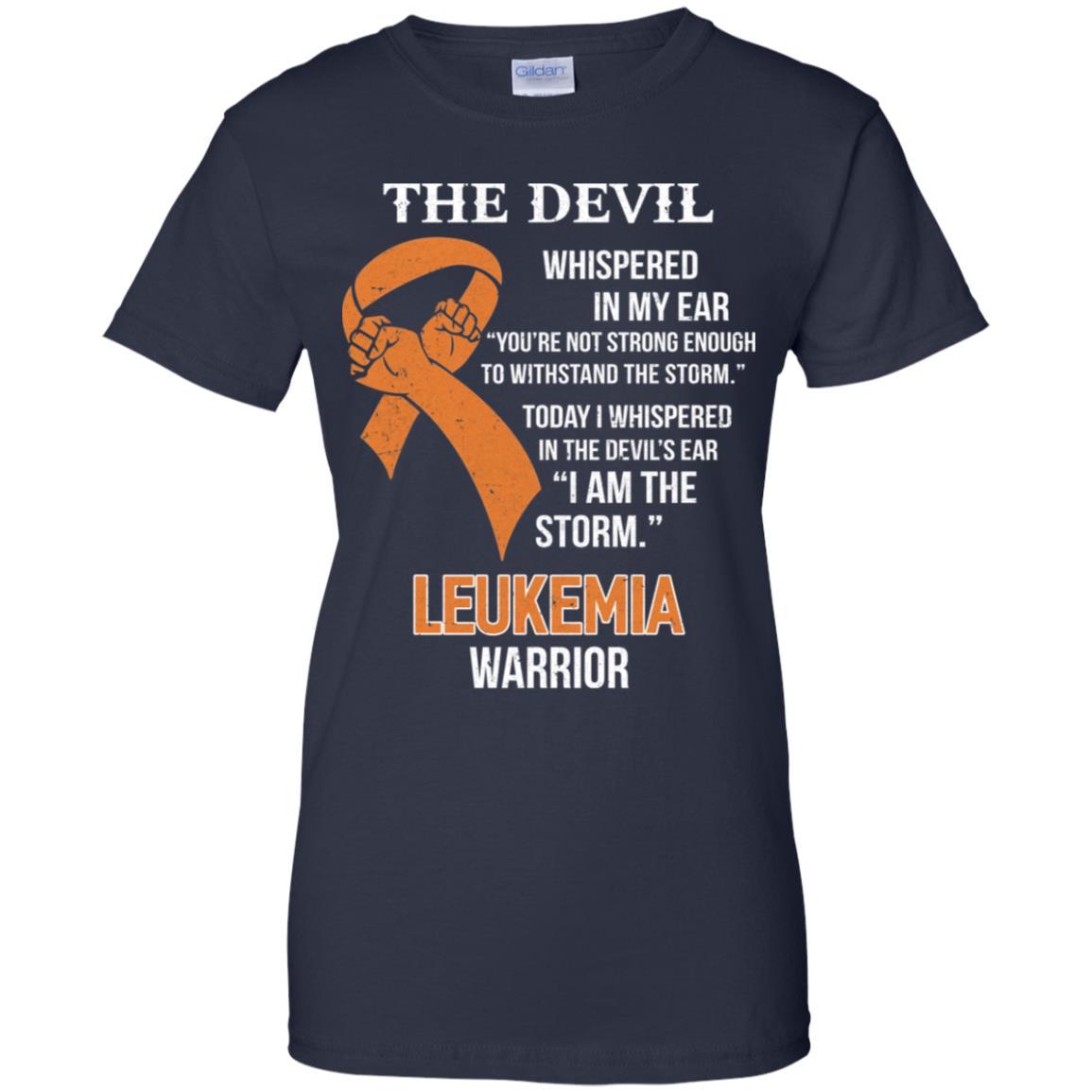 I Am The Storm Support Leukemia Awareness Warrior Gift-T-Shirt & Hoodie-Women's T-Shirt-Navy